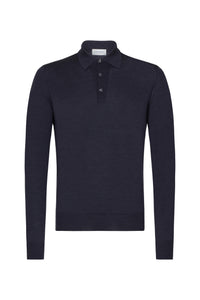 Midnight Merino Wool Polo Neck Knitwear