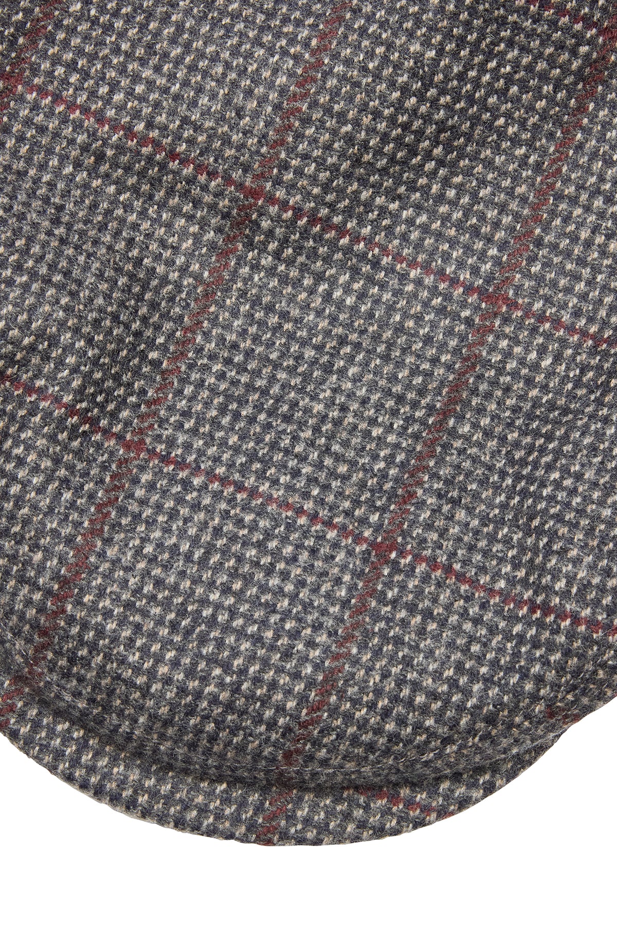 Navy/Burgundy Cashmere Hairline Check Countryman Cap