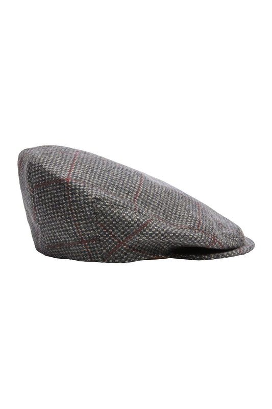 Navy/Burgundy Cashmere Hairline Check Countryman Cap