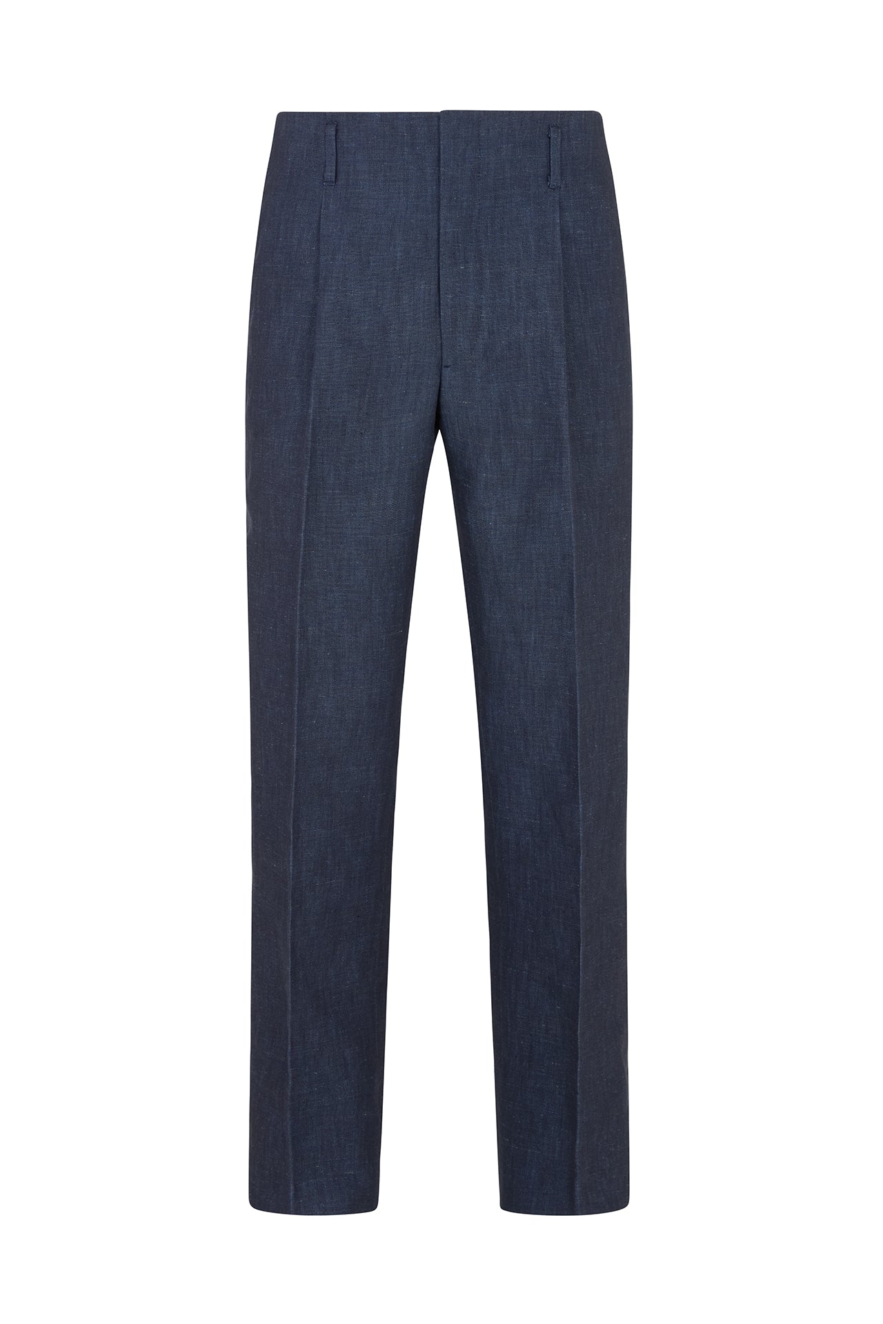Navy Cotton/Linen Hollywood Trouser