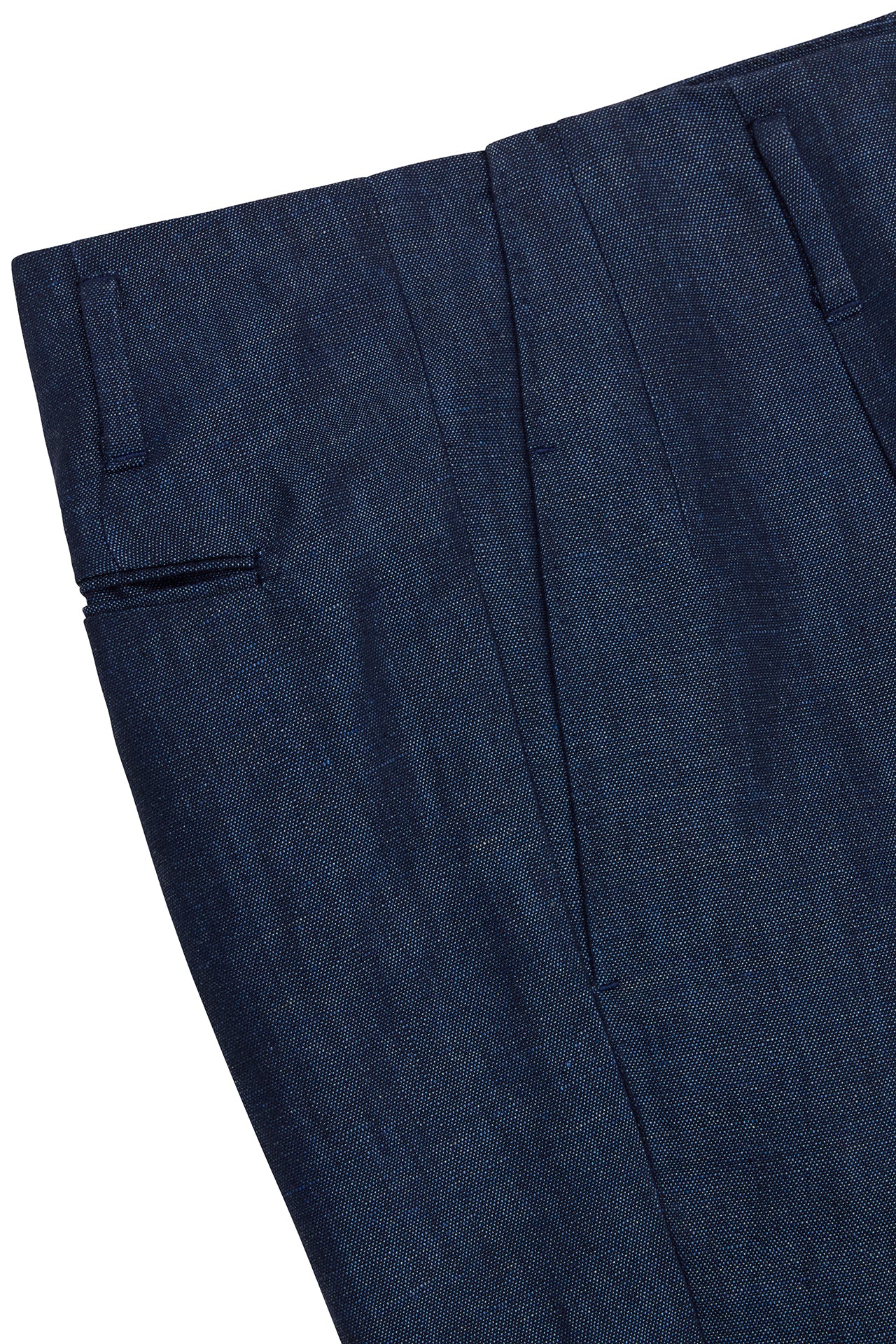 Navy Cotton/Linen Hollywood Trouser