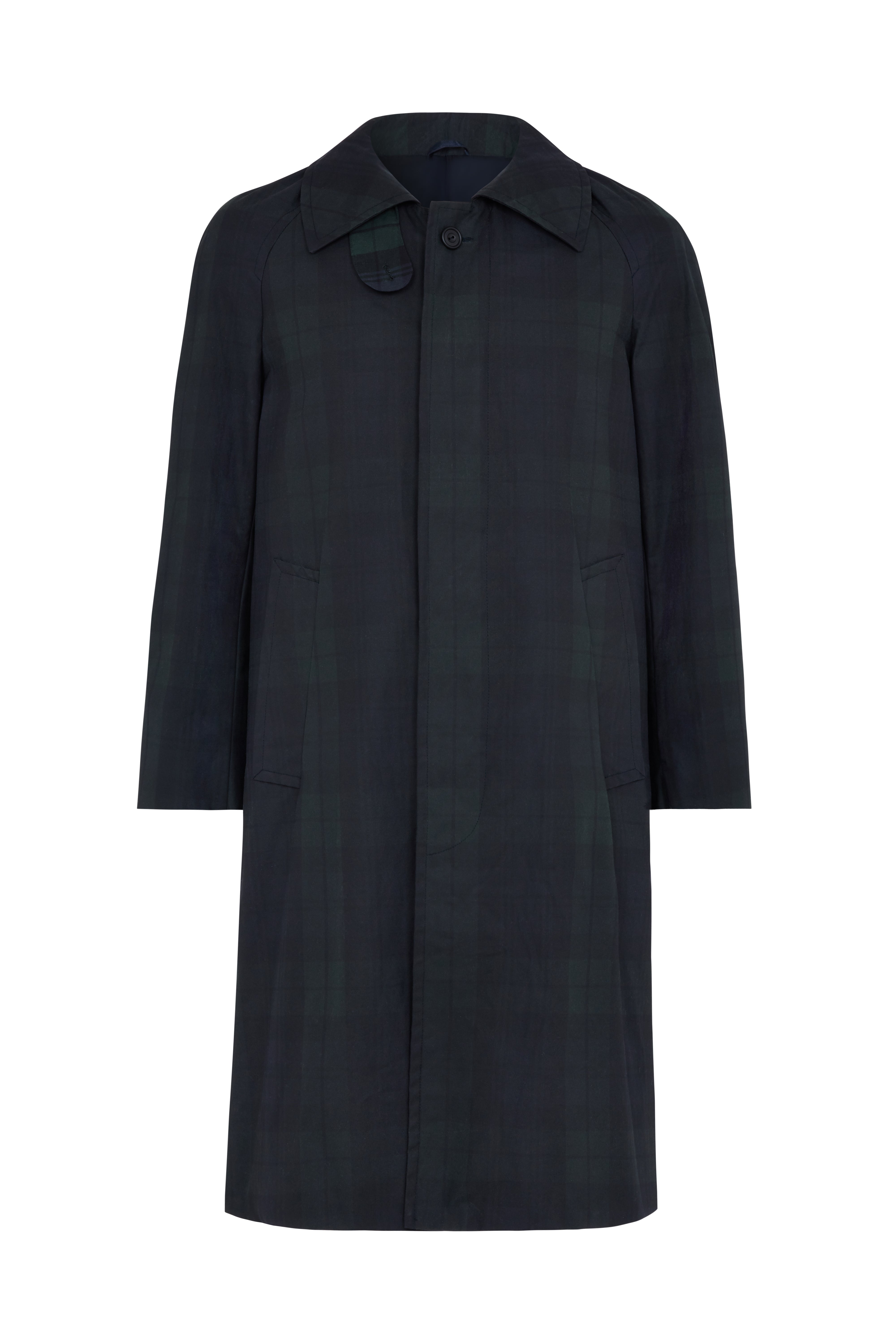 Navy/Green Waxed Cotton Raglan Sleeve Mac – Huntsman Savile Row