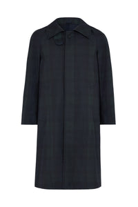 Navy/Green Waxed Cotton Raglan Sleeve Mac