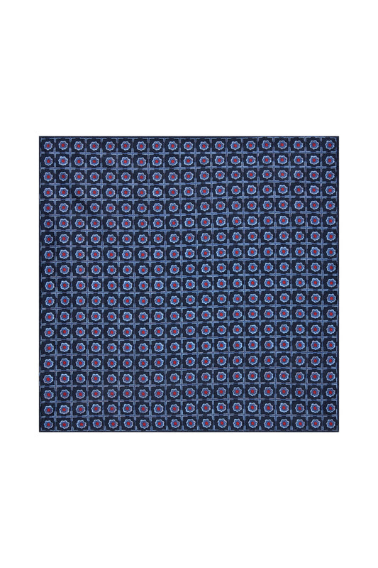 Navy Madder Double Sided Pocket Square