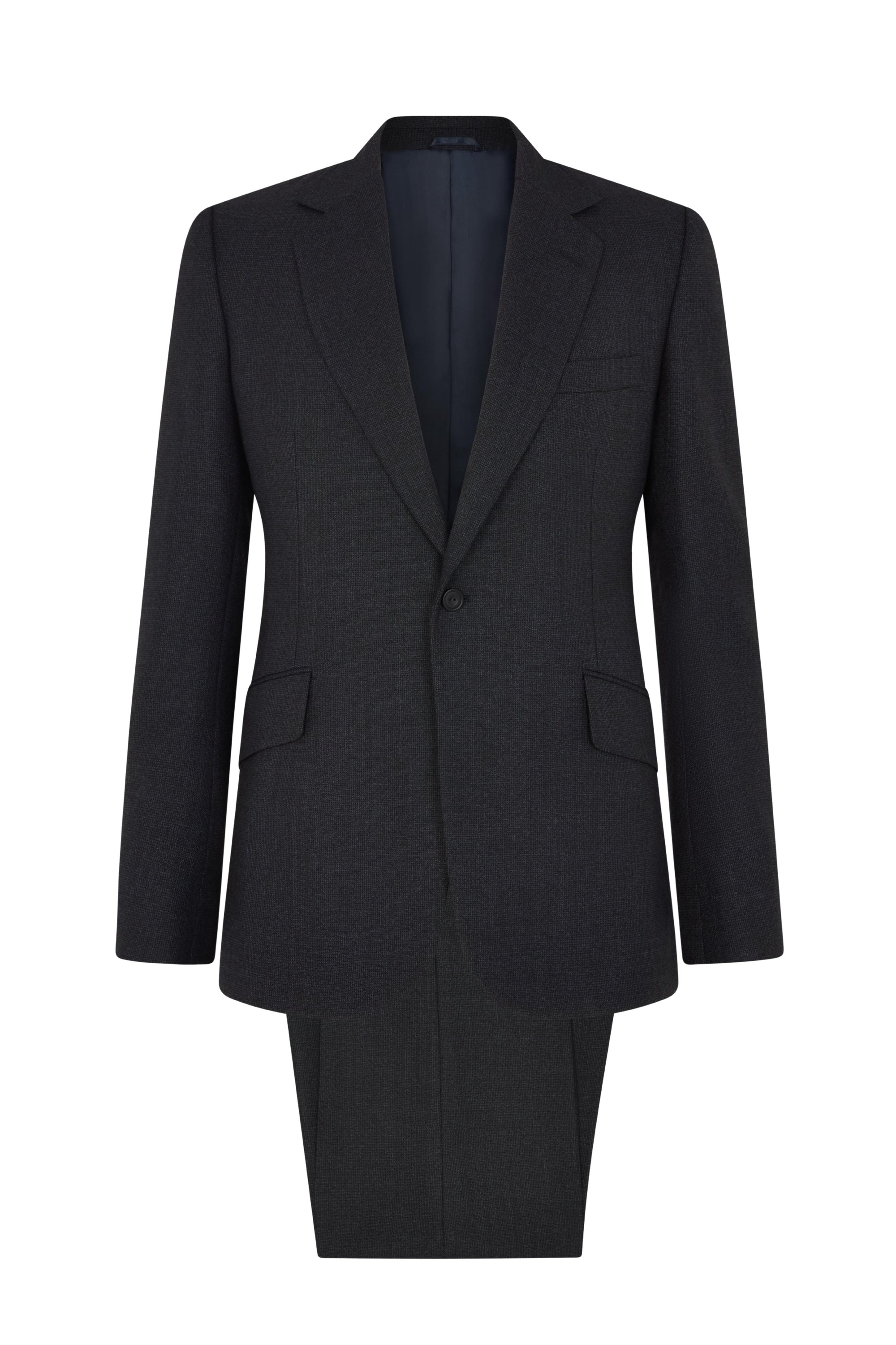 Navy Semi Plain Single Breasted Suit