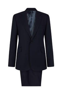 Navy Wool Hopsack Suit