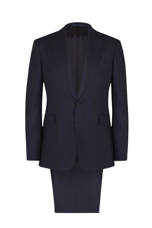 Navy Wool Twill Single Breasted Suit