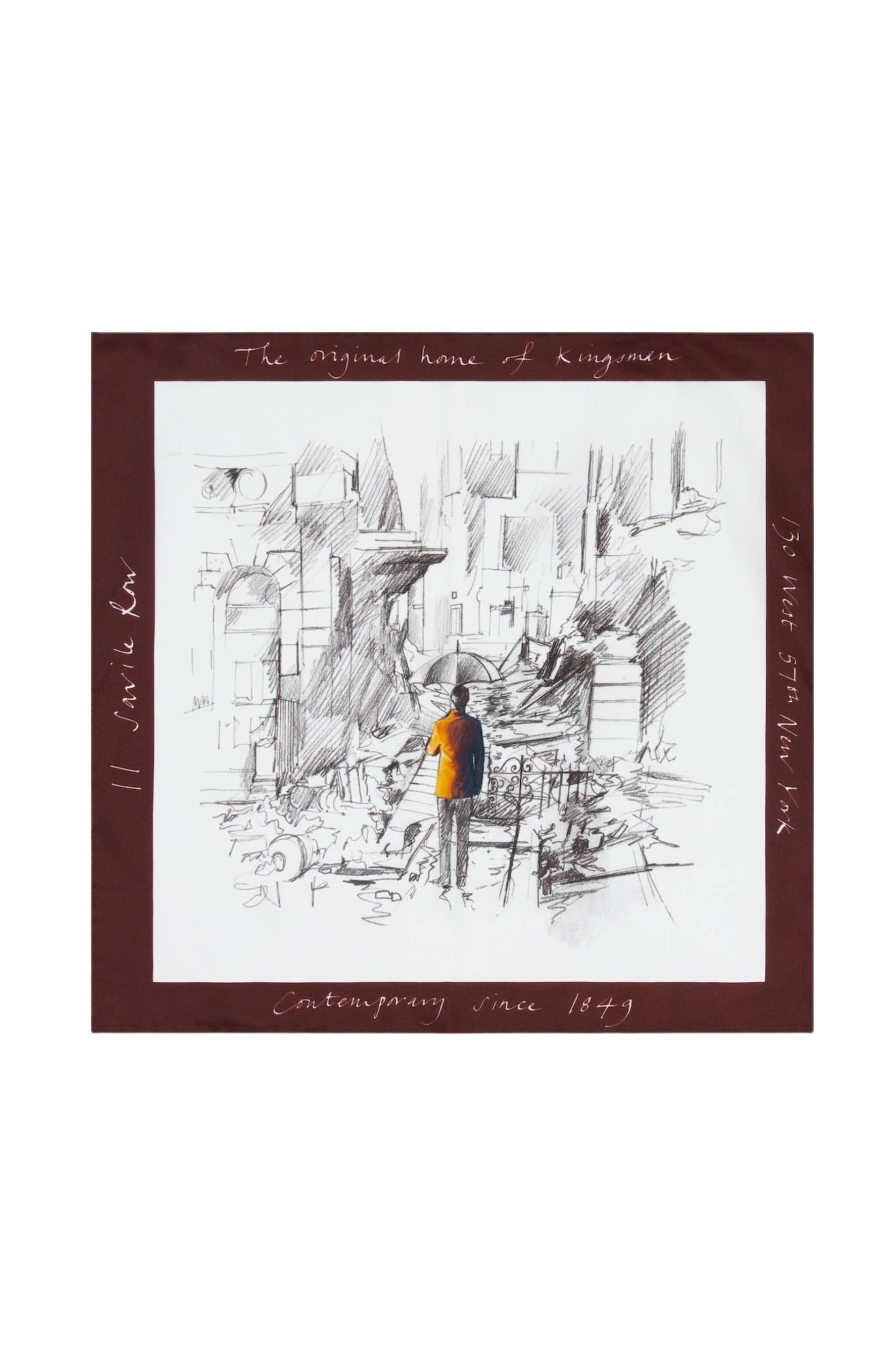 Orange Silk Exploded Savile Row Pocket Square