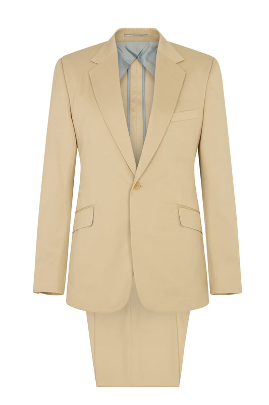 Sand Cotton Single Breasted Suit