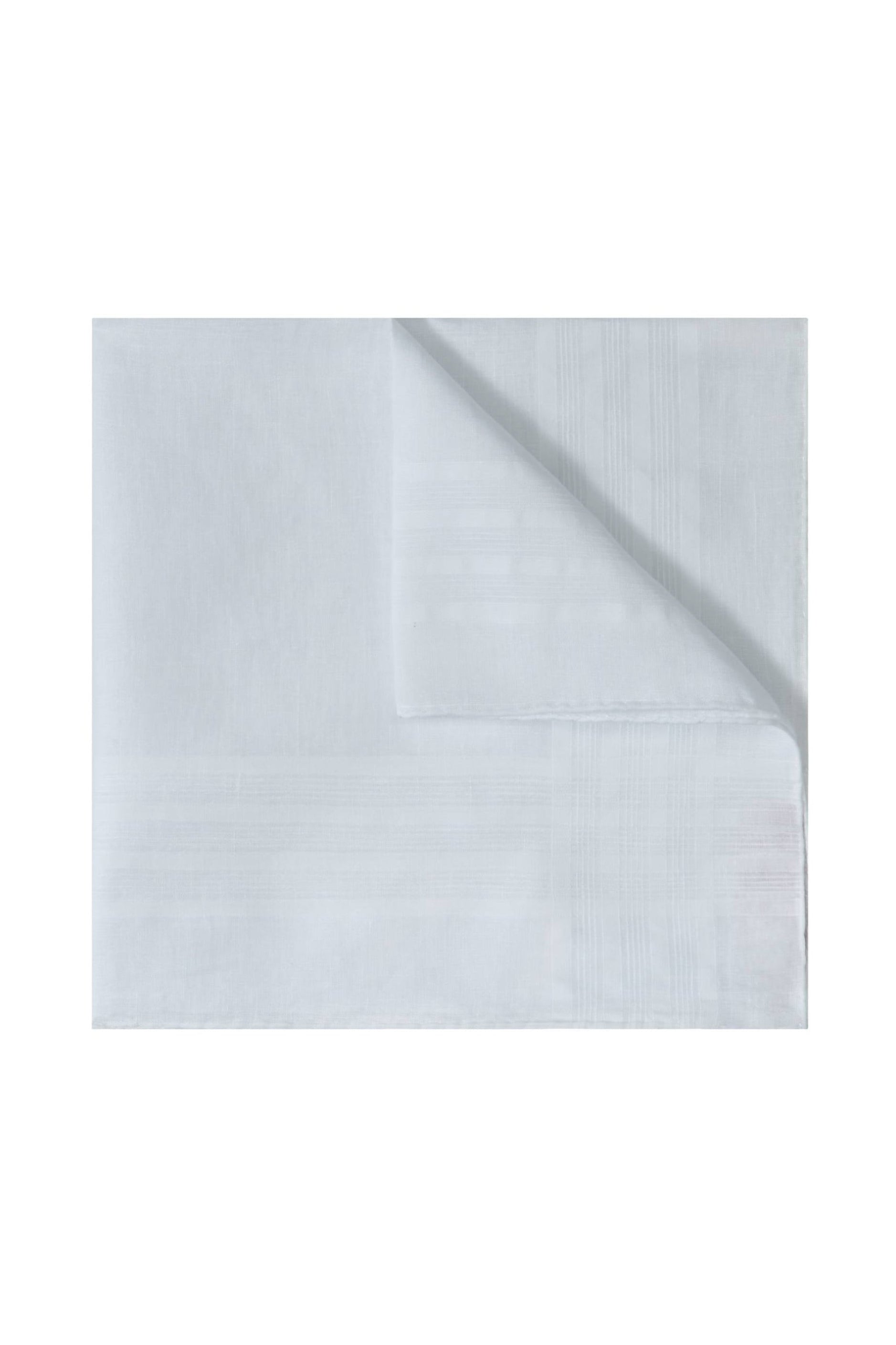White Cotton/Linen Pocket Square