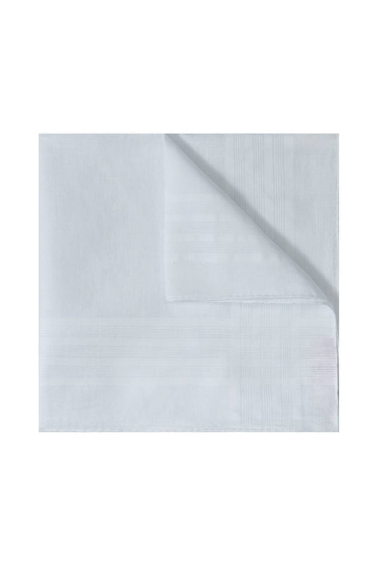 White Cotton/Linen Pocket Square
