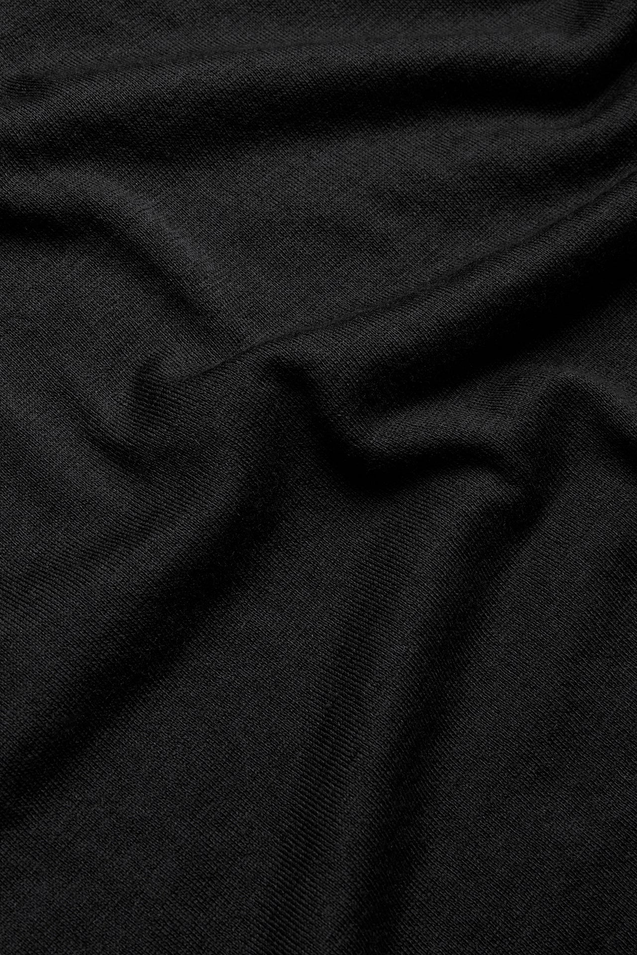 Huntsman x Smedley Navy Merino/Cotton Polo Neck