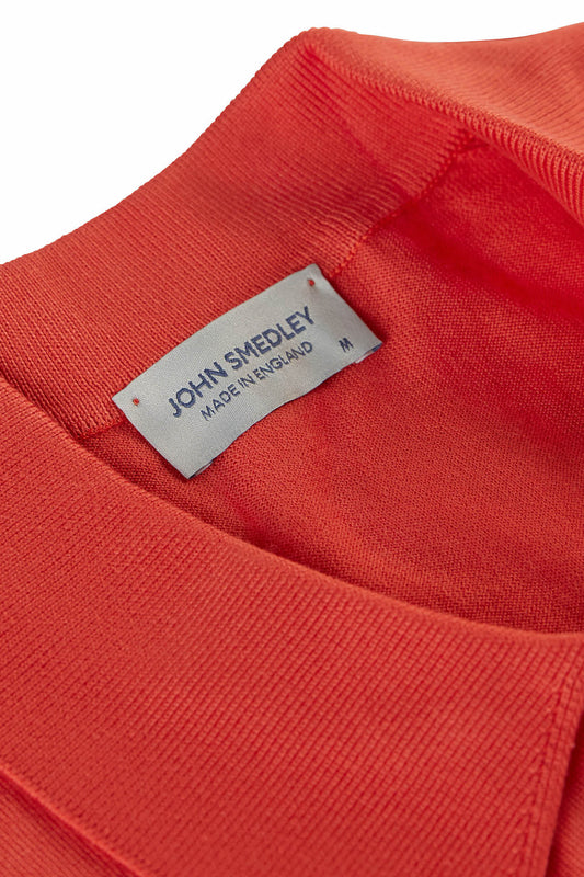 Sundown Orange Merino/Cotton Short Sleeve Polo Neck Knitwear