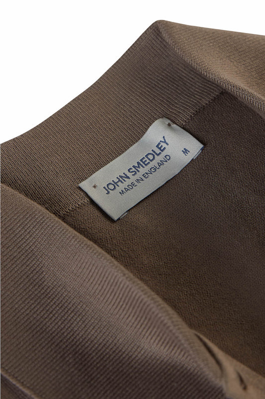 Beige Musk Merino/Cotton Short Sleeve Polo Neck Knitwear