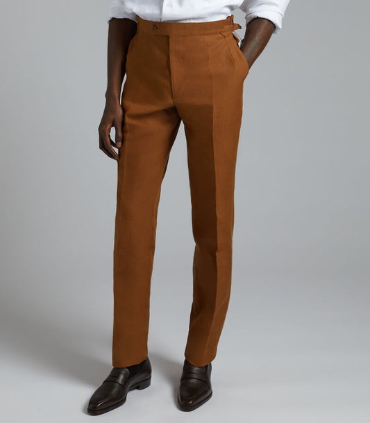 Tobacco Linen Trouser