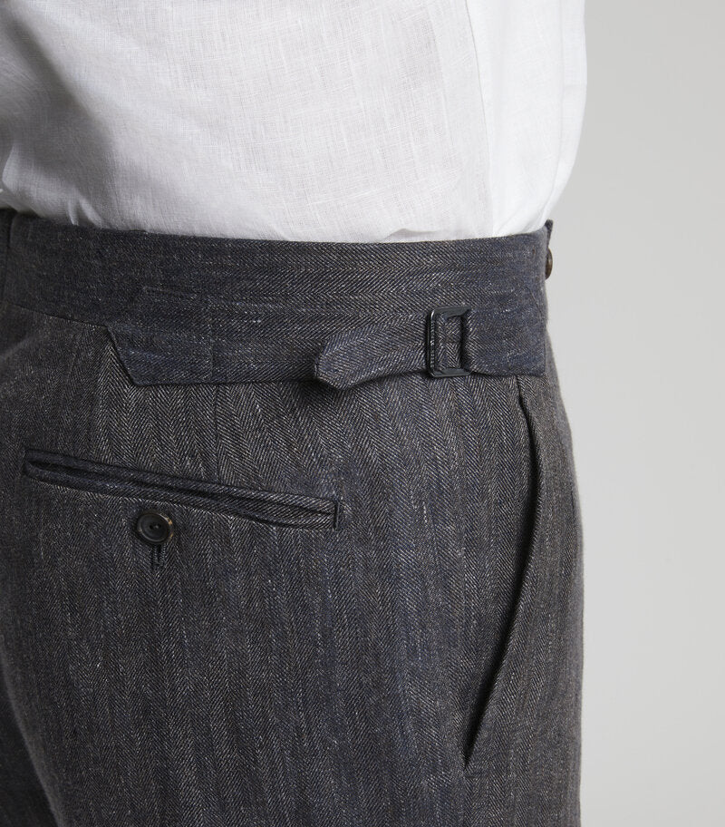 Indigo Linen Trouser – Huntsman Savile Row