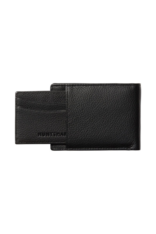 Black Leather Wallet with Card Holder