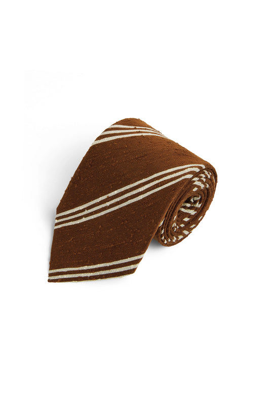 Dupioni Silk Stripe Tie