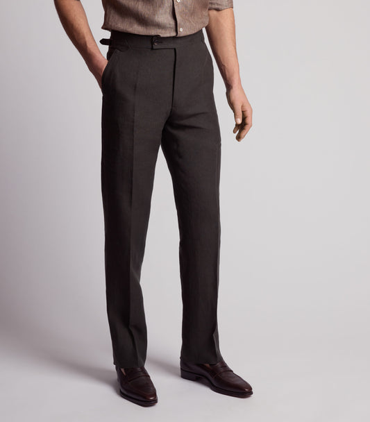 Dark Green Linen Trousers