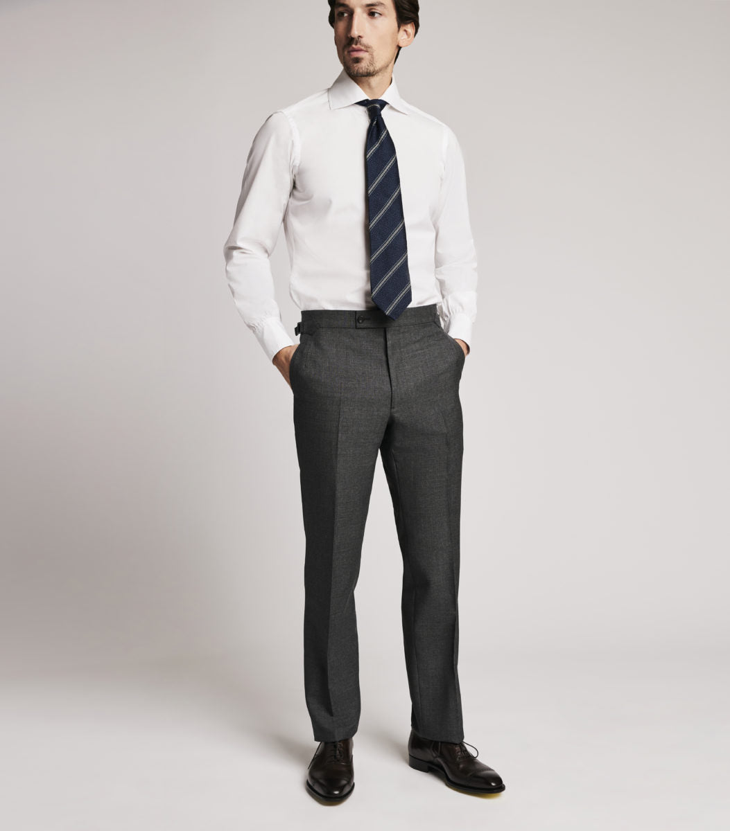 Grey Wool Hopsack Trouser