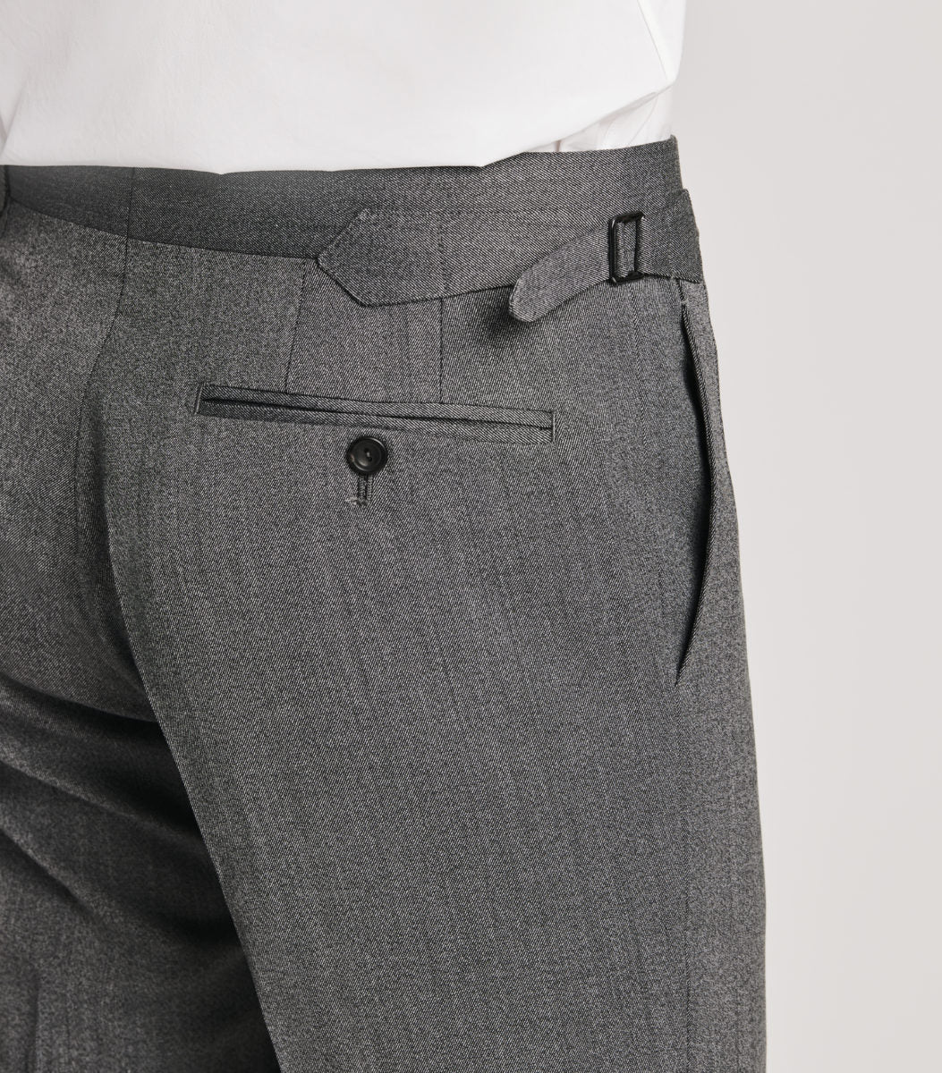 Grey Wool Twill Trouser