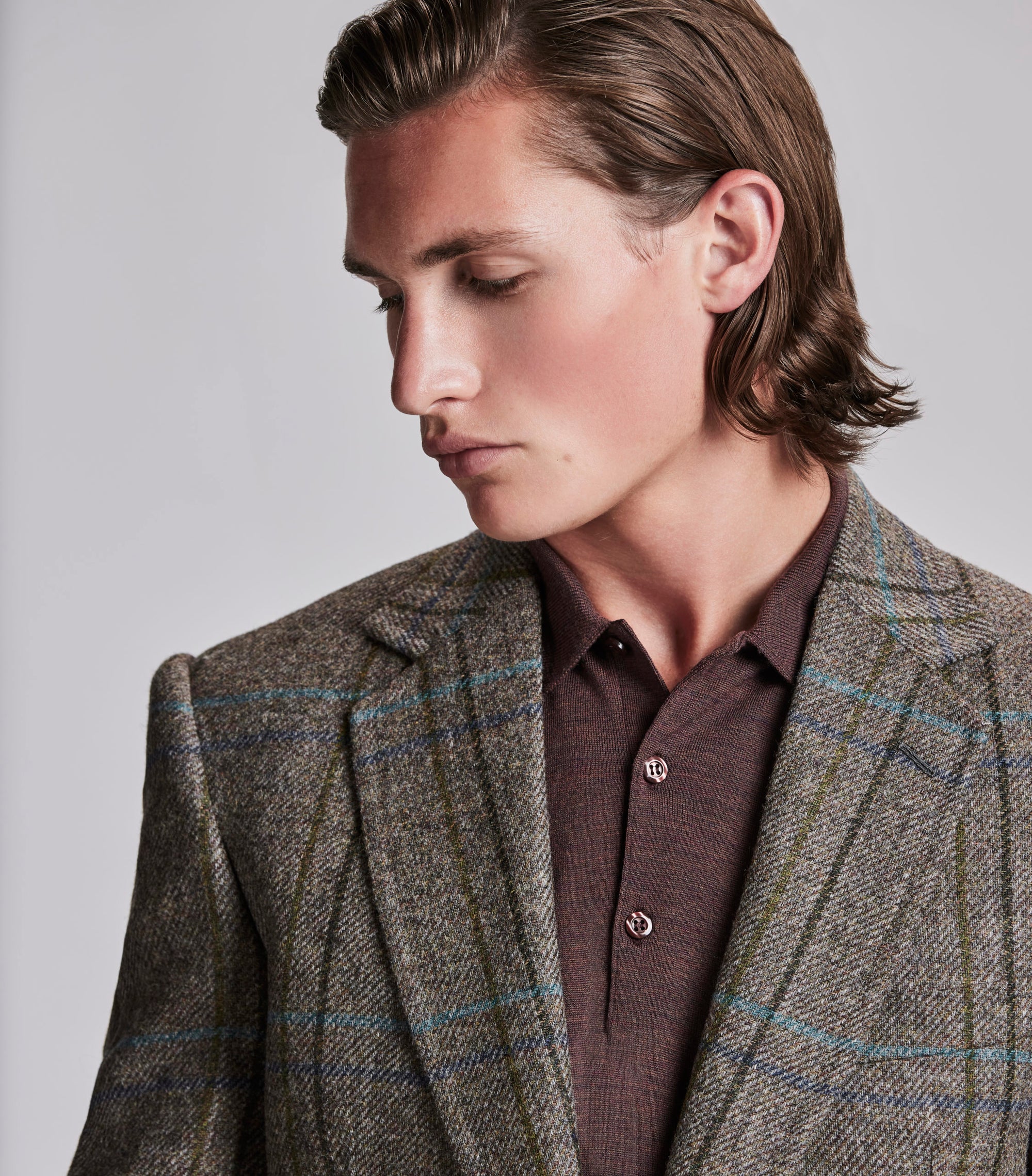 Veste Windsor tweed clair homme - 100 % laine, coupe ajustée Veste Windsor tweed clair homme - 100 % laine, coupe ajustée