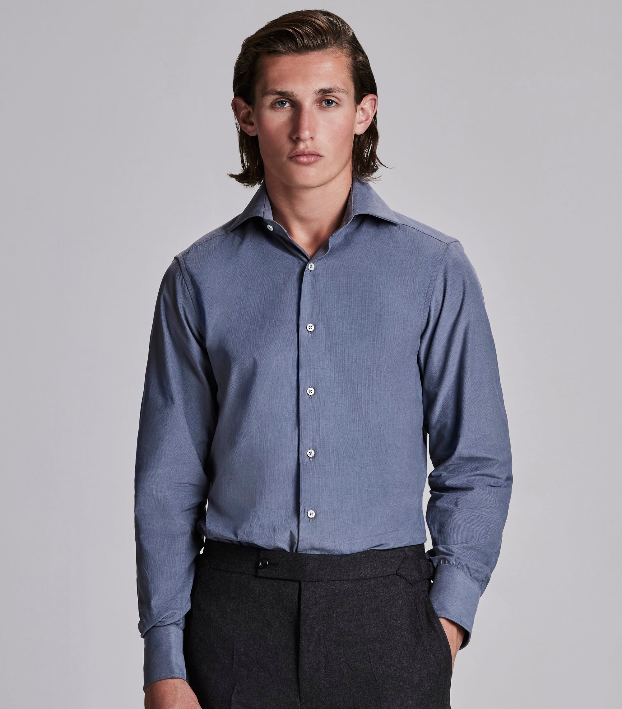 Blue Cotton Cord Shirt