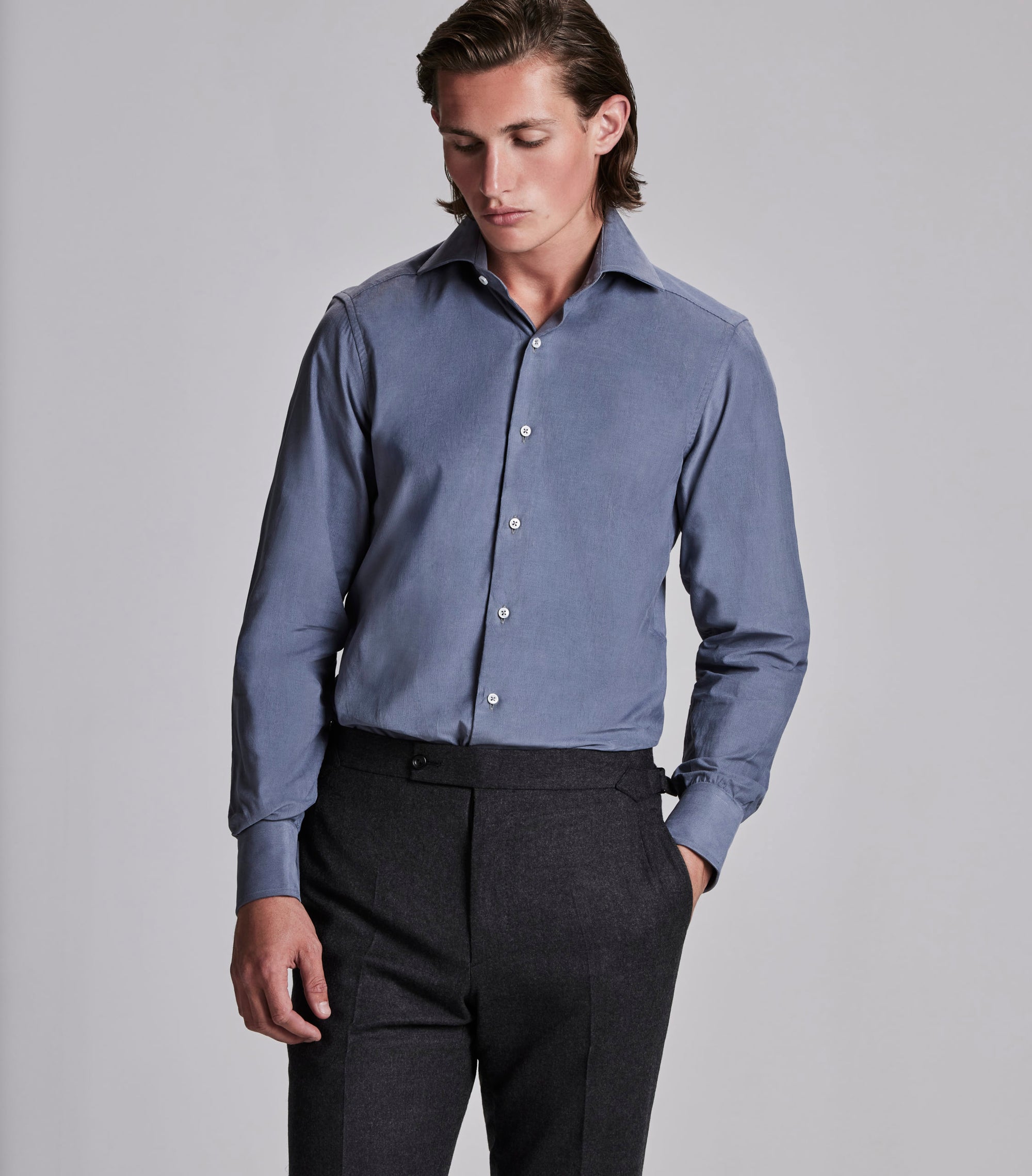 Blue Cotton Cord Shirt