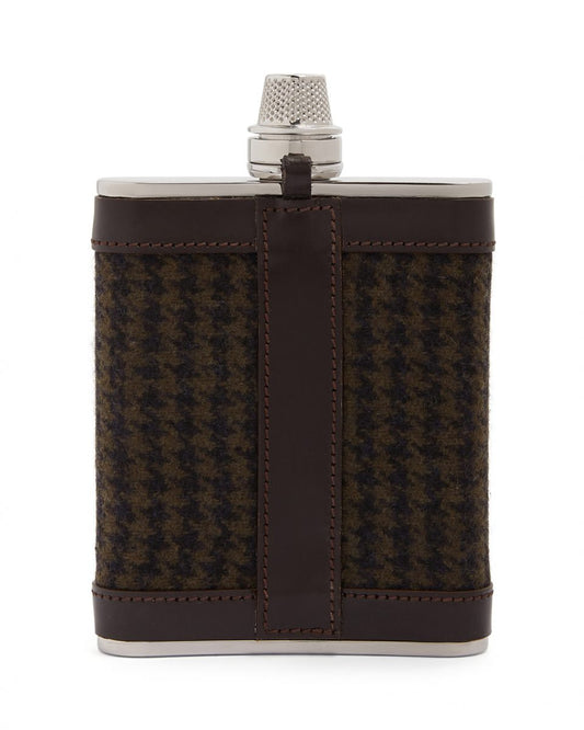 Green Cashmere Four Point Star Hip Flask