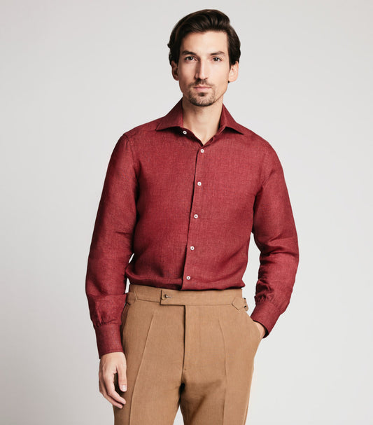 Red Linen Shirt