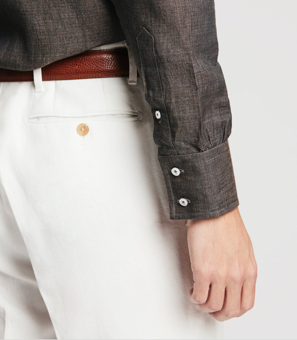 White Linen Hollywood Trousers