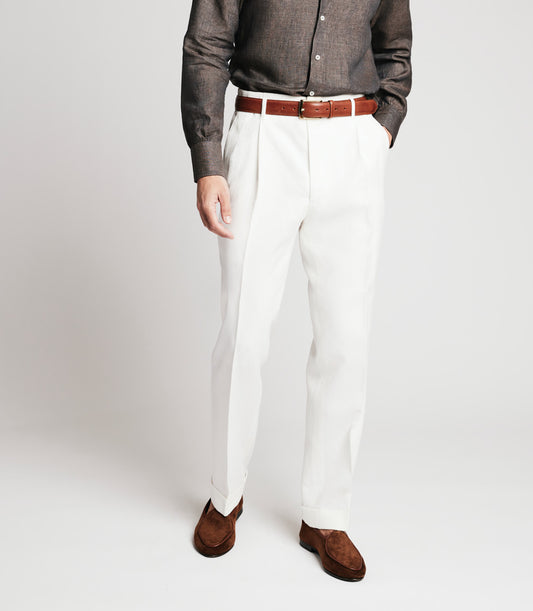 White Linen Hollywood Trousers