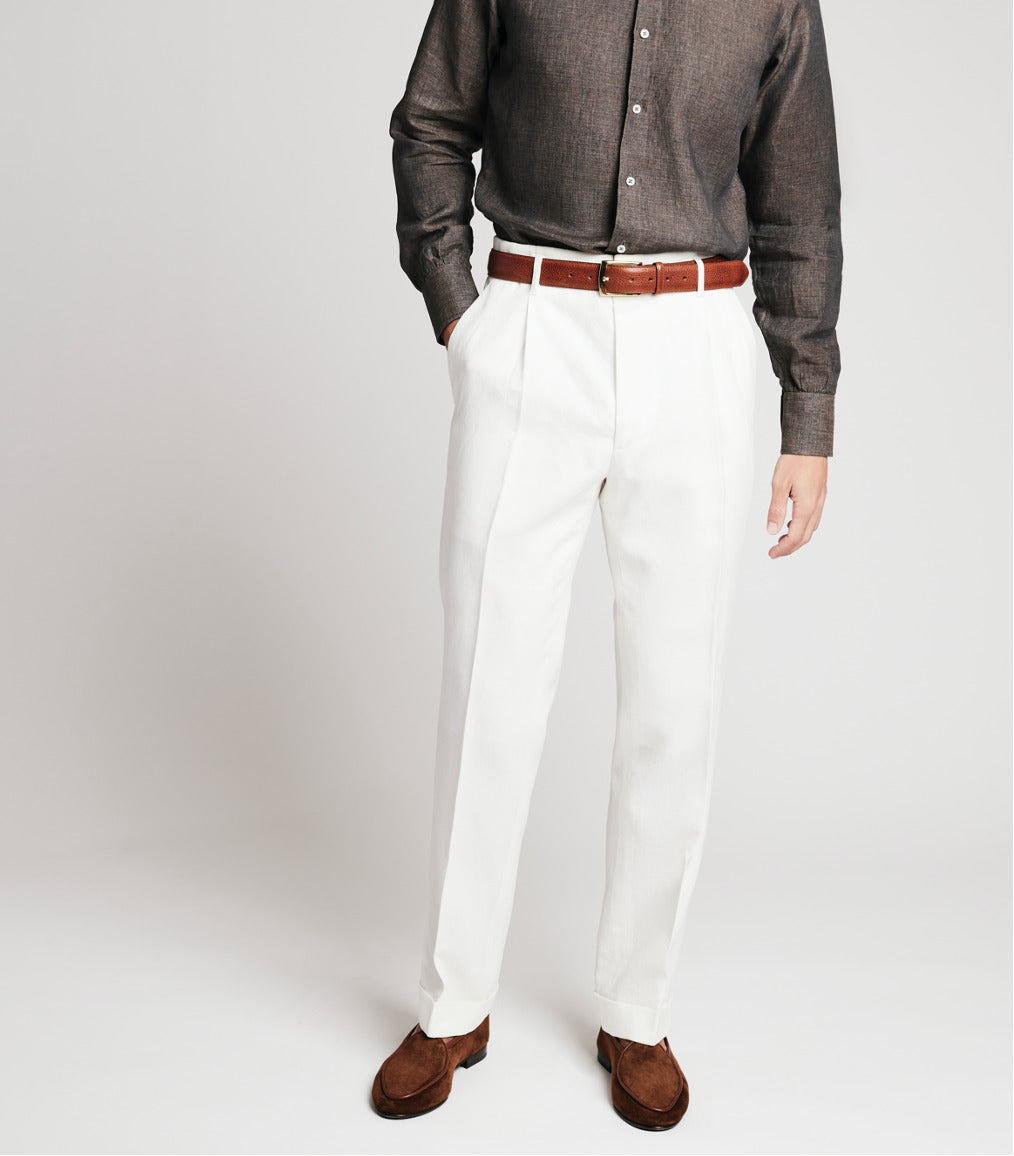 White Linen Hollywood Trousers