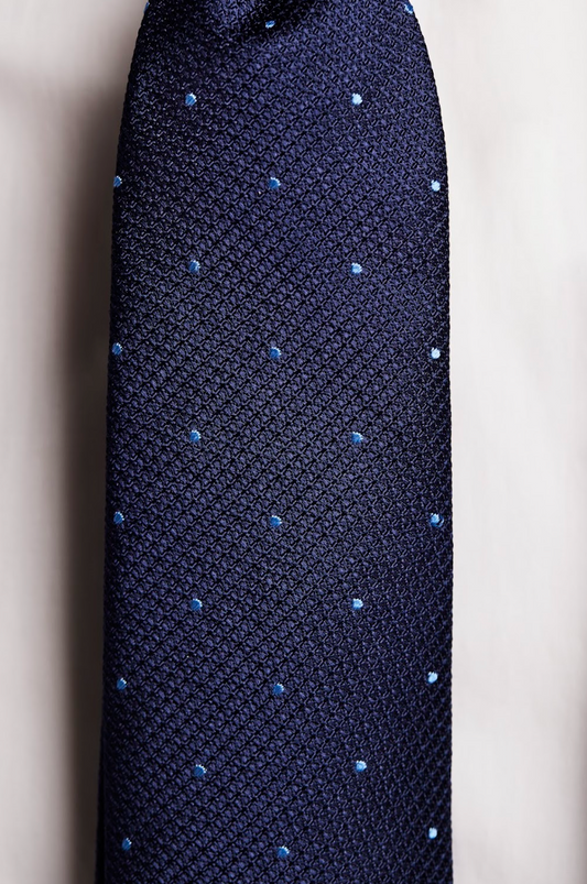 Navy/Blue Silk Double Spot Tie