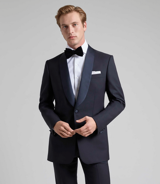 Midnight Wool/Mohair Single Breasted Dinner Suit