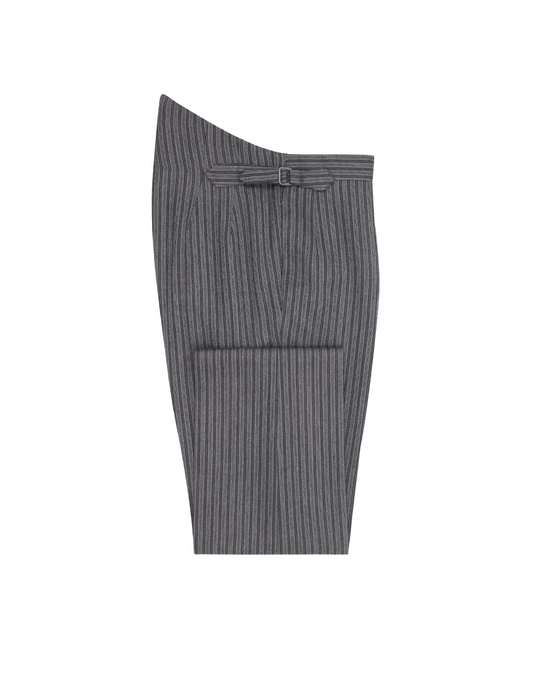 Grey Wool Cashmere Stripe Trouser