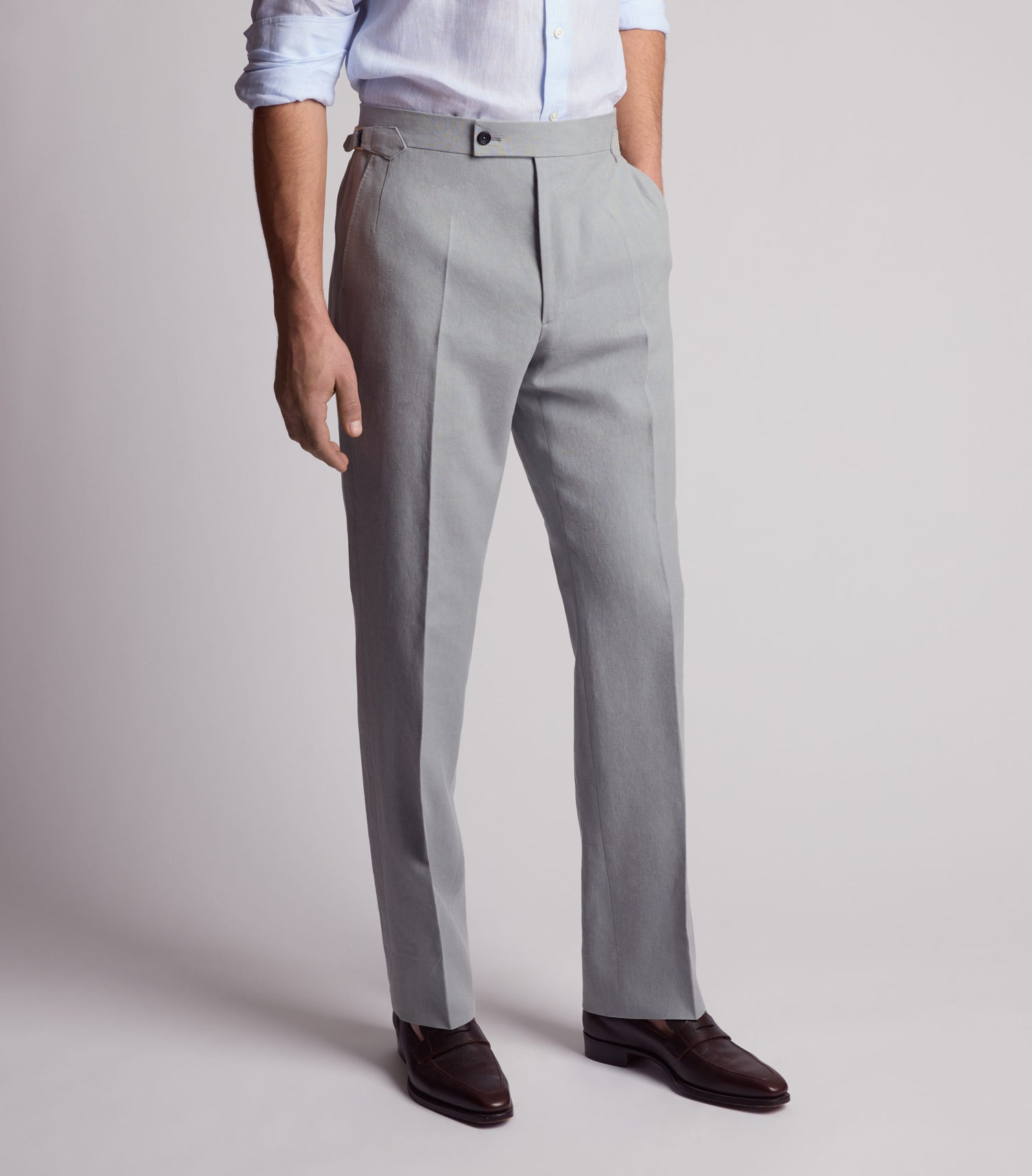 Slate Linen Trousers – Huntsman Savile Row