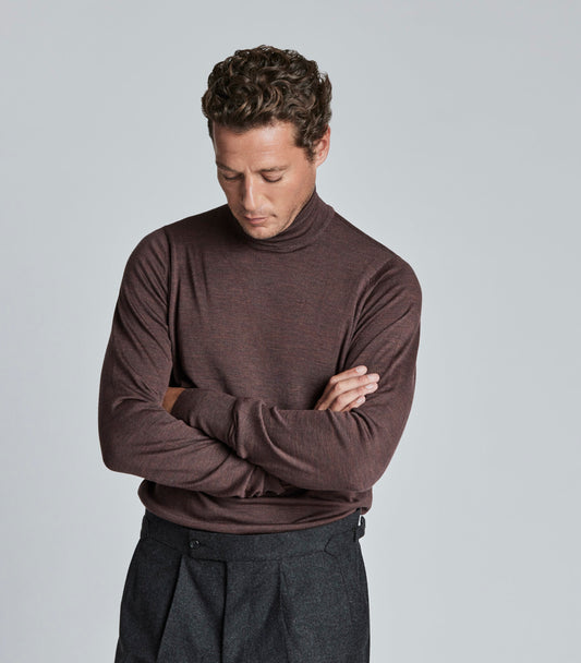 Copper Merino Wool Rollneck Knitwear