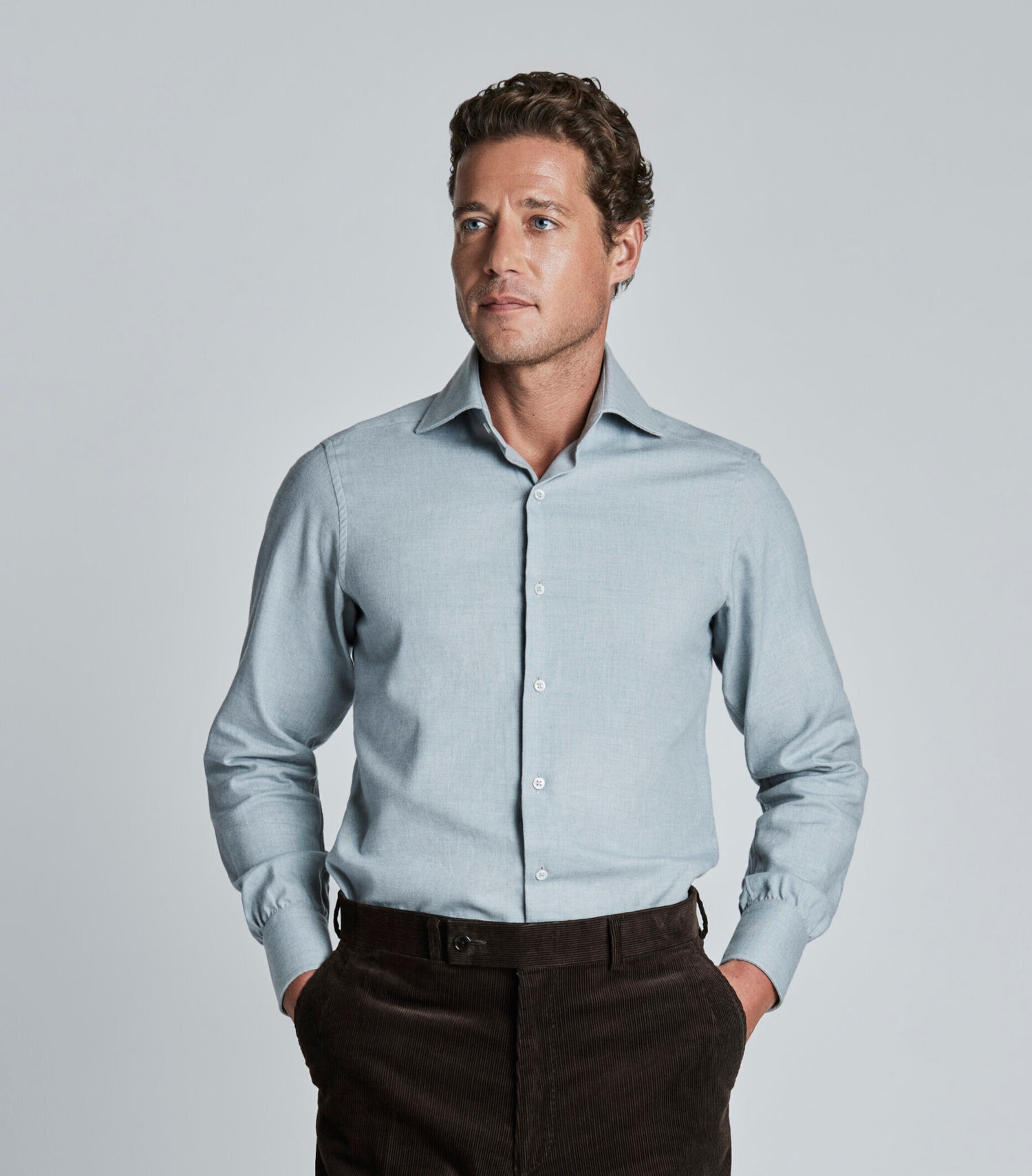 Olive Cashmerello Shirt – Huntsman Savile Row